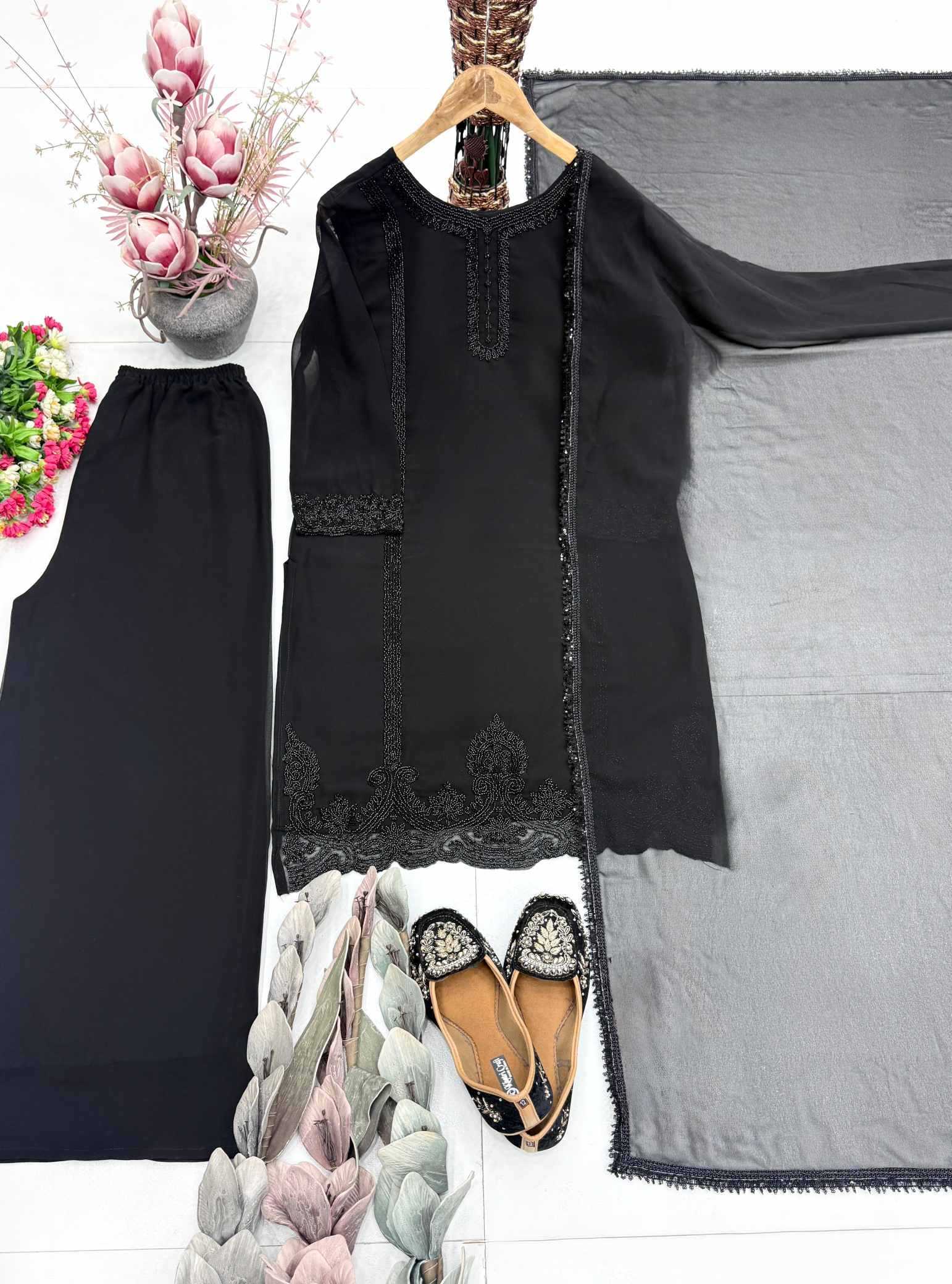 Faux Georgette Embroidery Suit