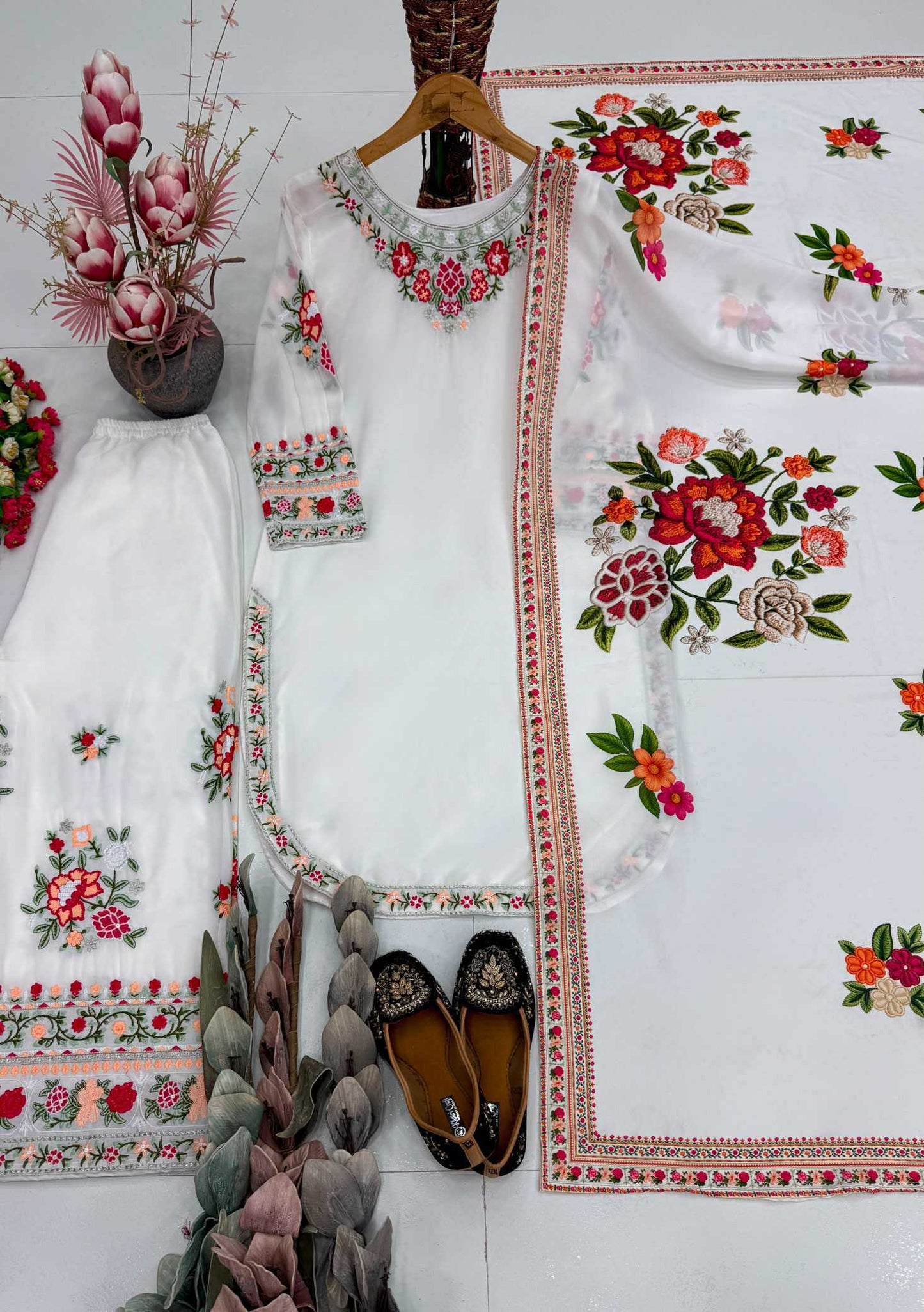 Faux Georgette Embroidery Suit