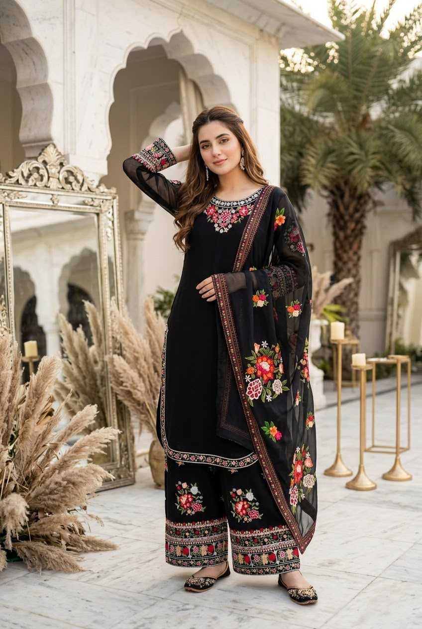 Faux Georgette Embroidery Suit