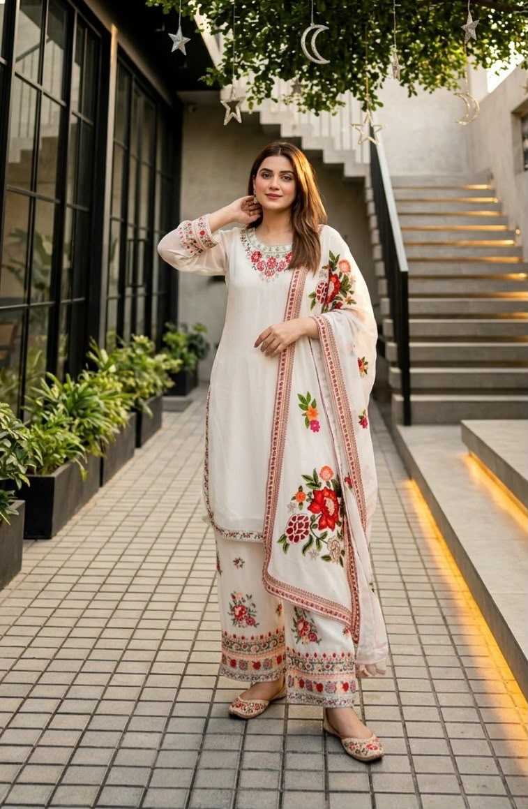 Faux Georgette Embroidery Suit