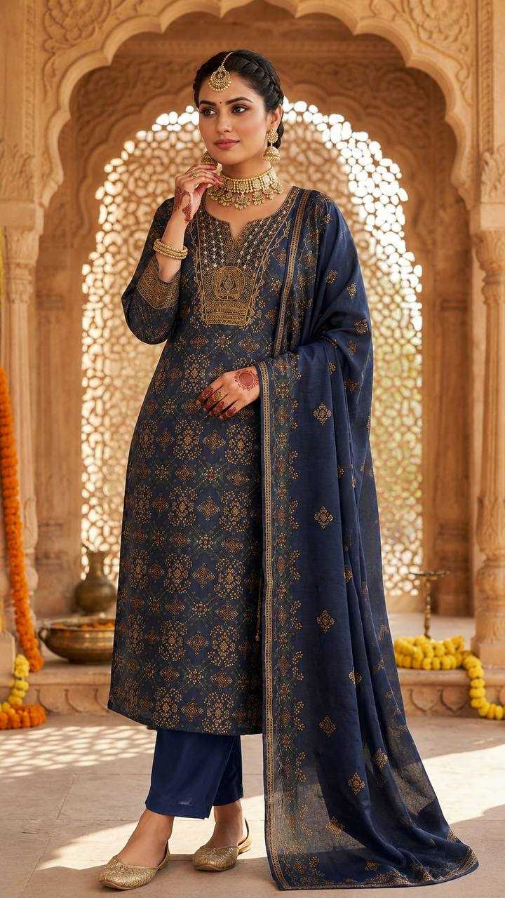 Tussar Silk Ladies Suit