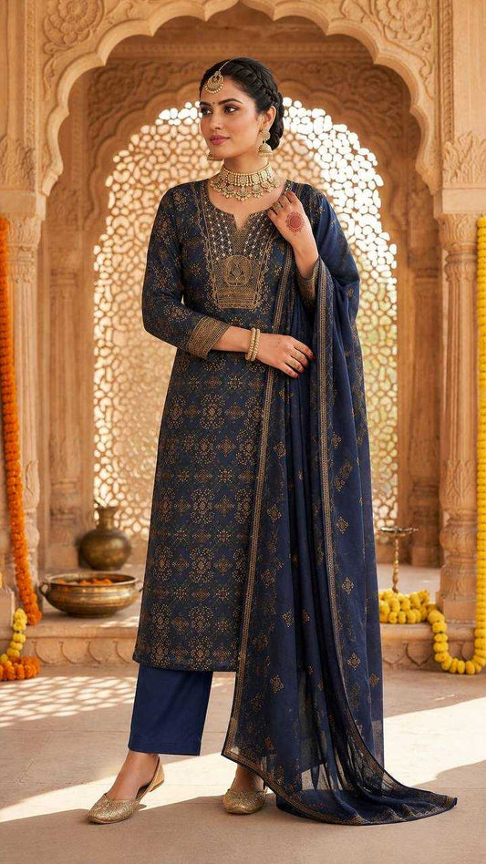 Tussar Silk Ladies Suit