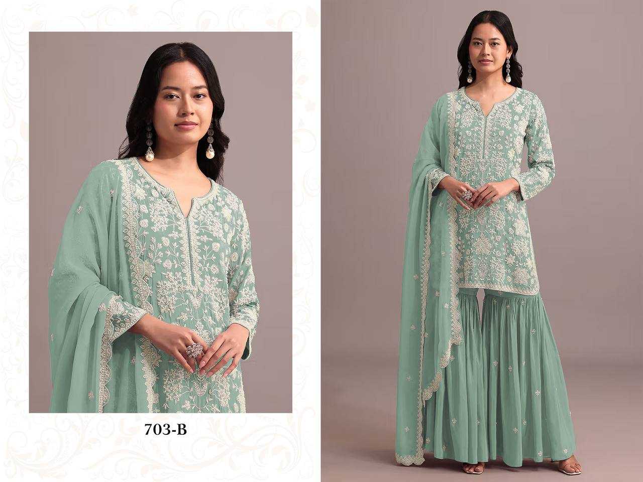 Faux Georgette Embroidery Suit