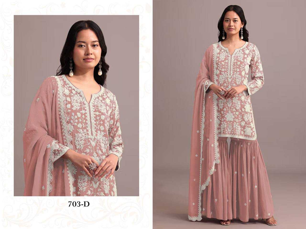 Faux Georgette Embroidery Suit