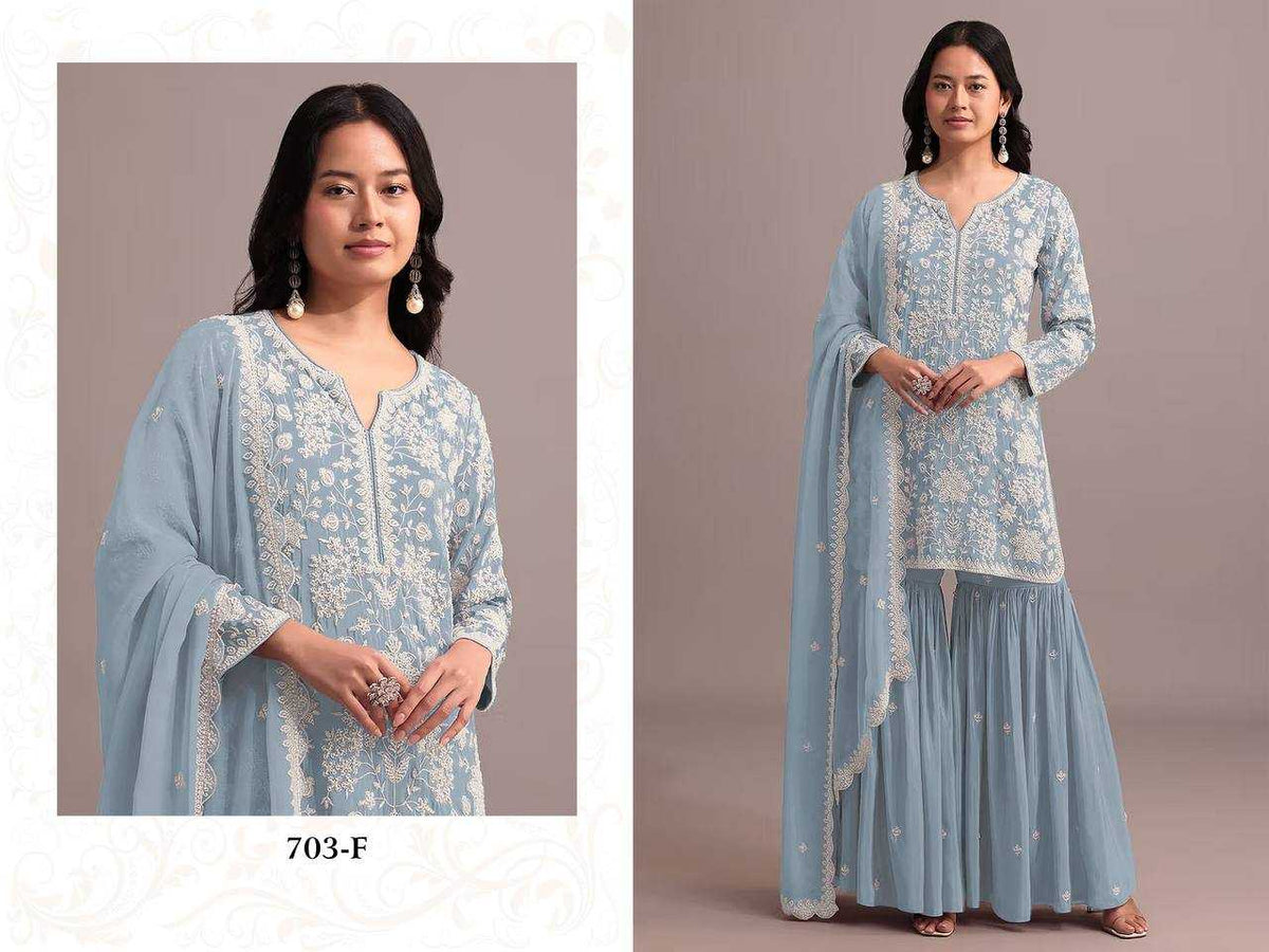 Faux Georgette Embroidery Suit