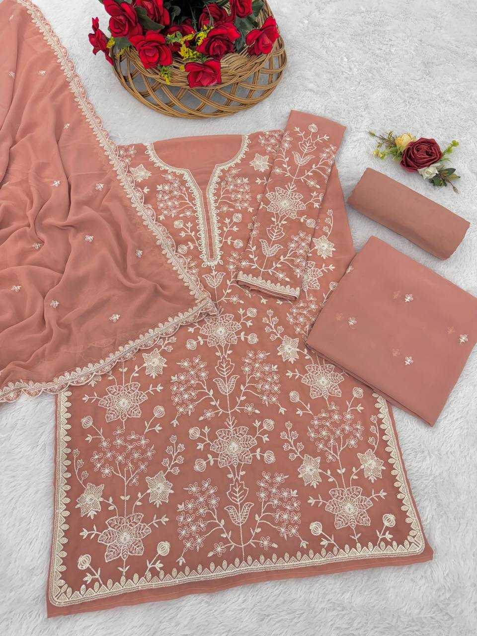 Faux Georgette Embroidery Suit