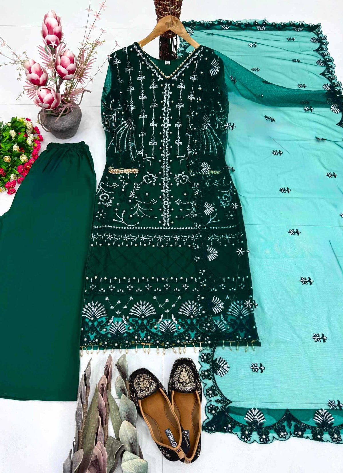 Soft Net Embroidery Suit