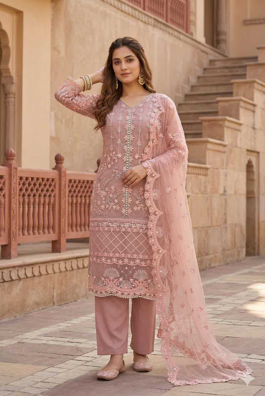 Soft Net Embroidery Suit