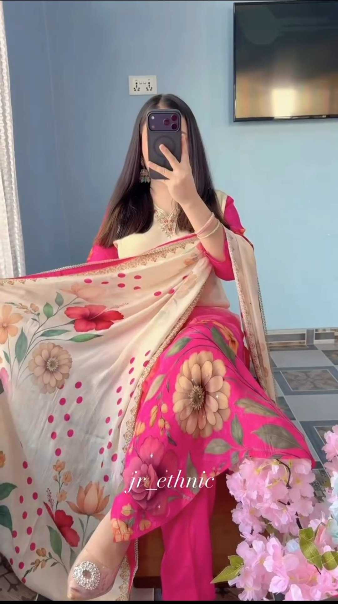 Soft Silk Printed Suit