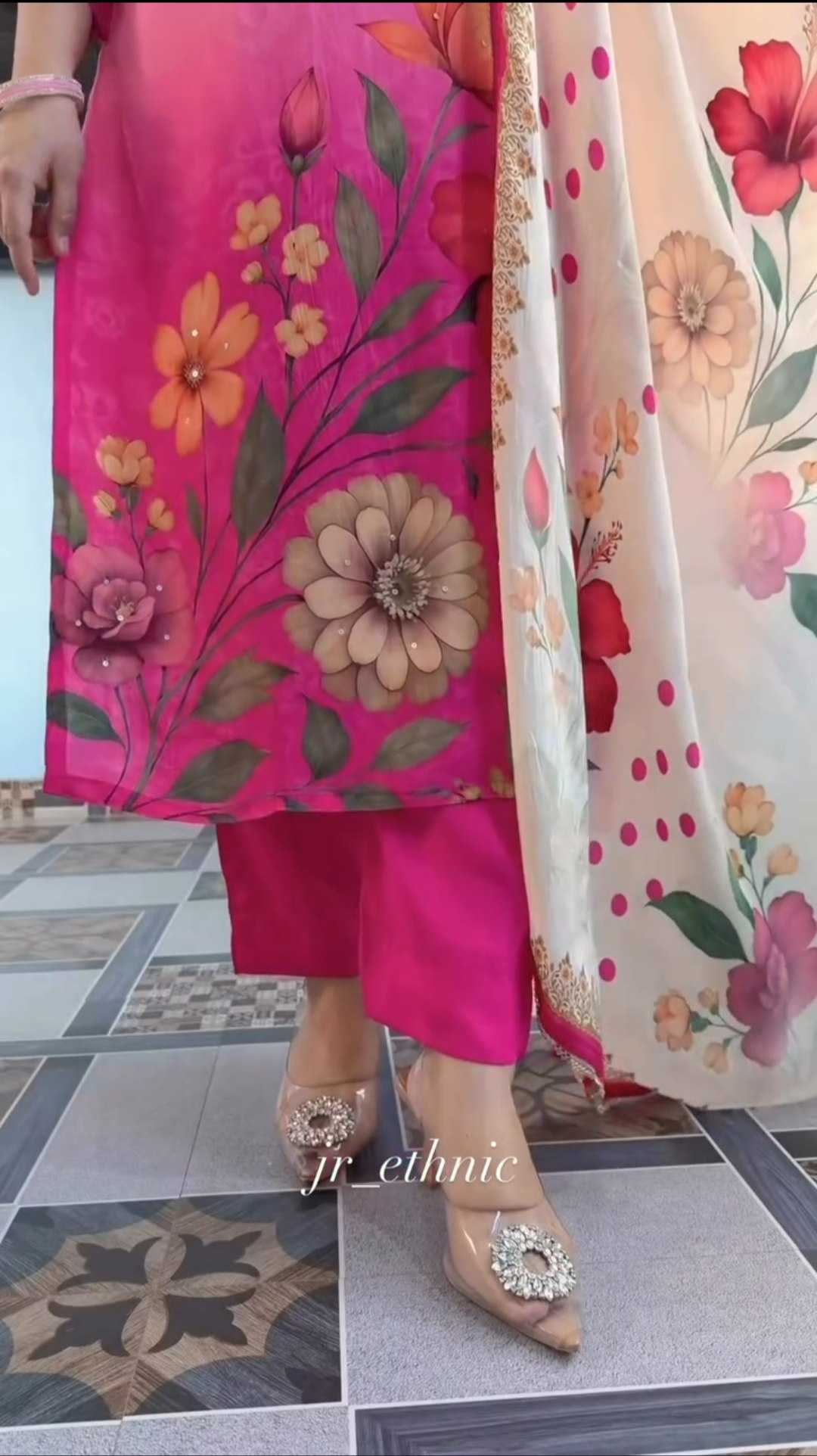 Soft Silk Printed Suit