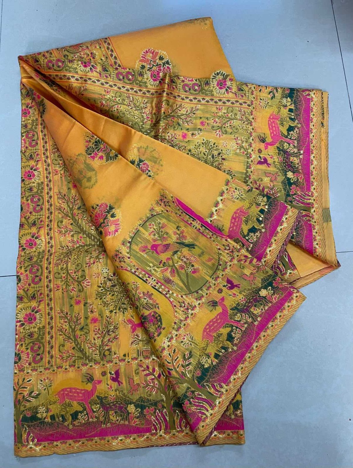 Advisha Pashmina Zari Border Saree