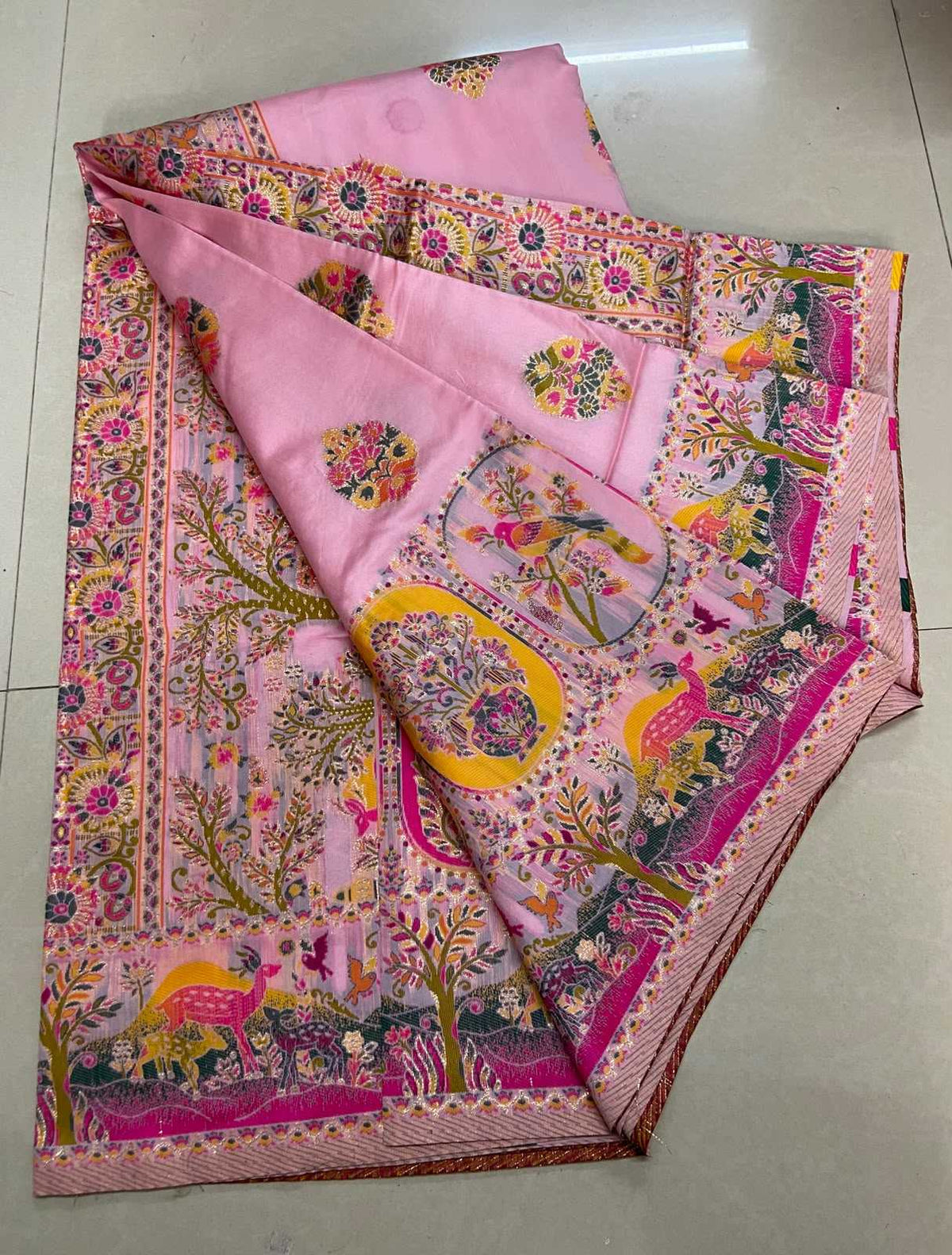 Advisha Pashmina Zari Border Saree