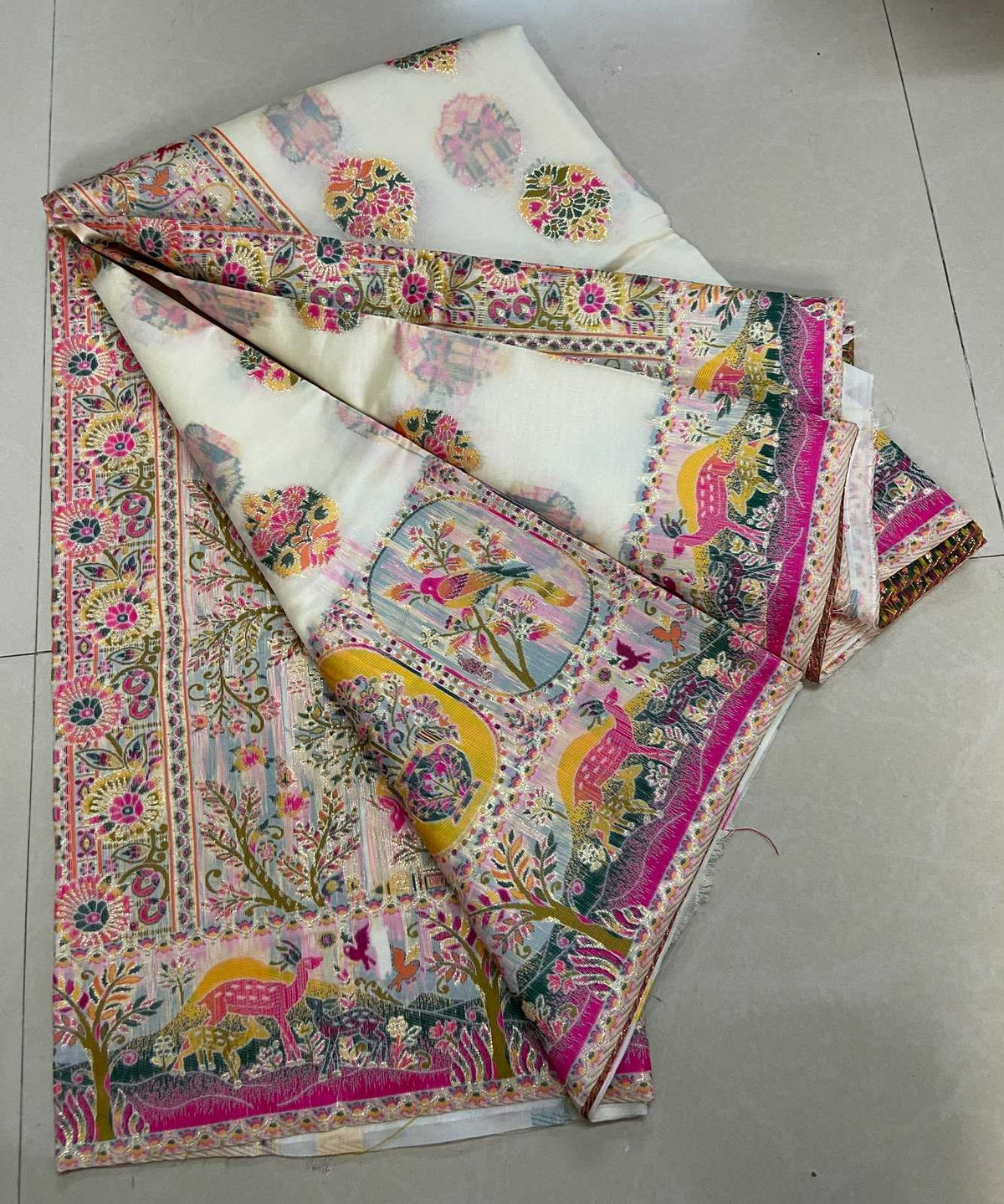 Advisha Pashmina Zari Border Saree