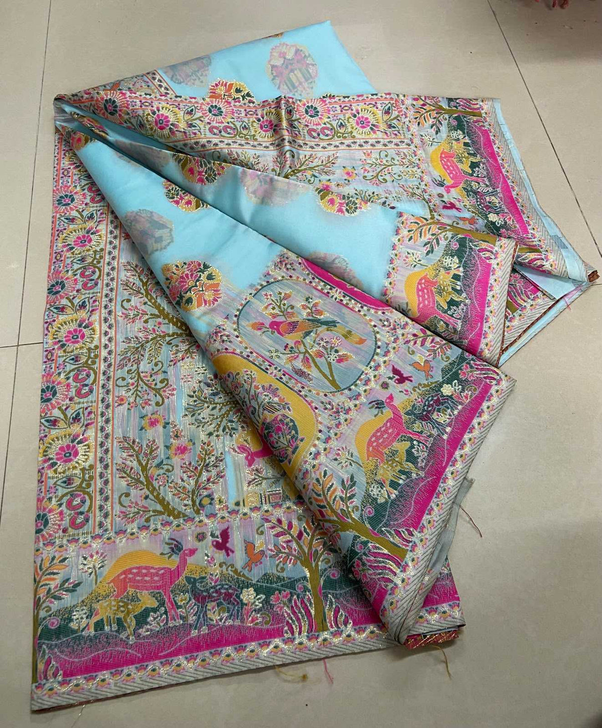 Advisha Pashmina Zari Border Saree