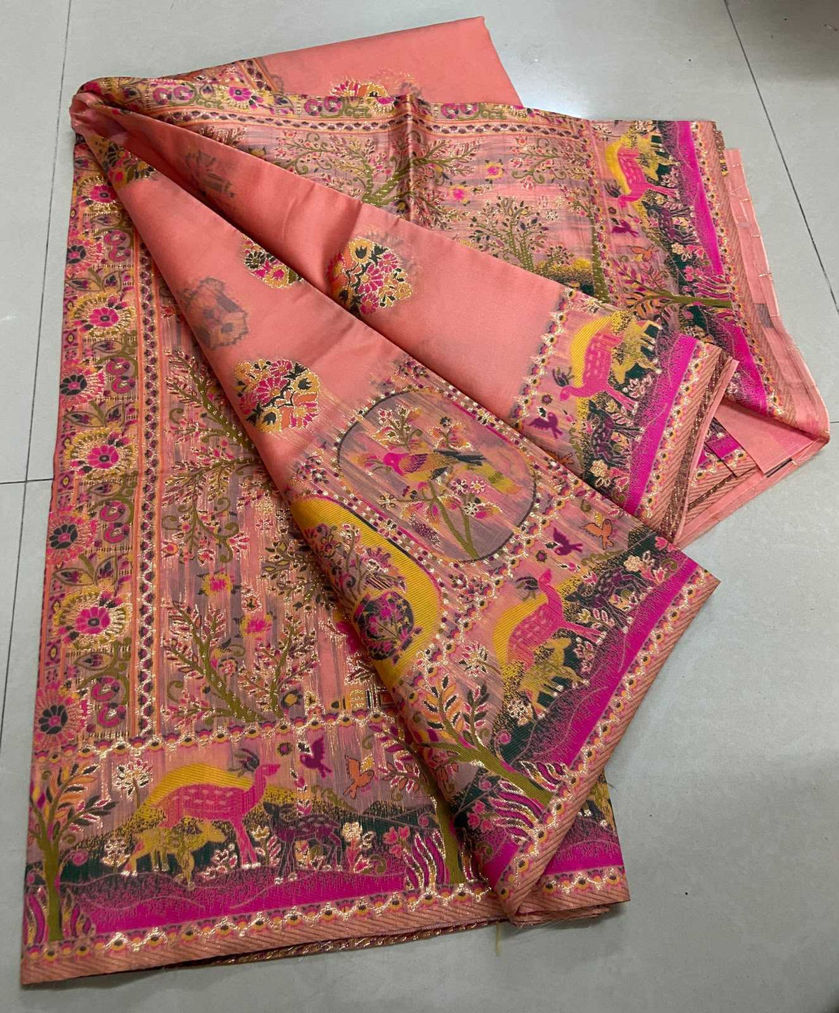 Advisha Pashmina Zari Border Saree