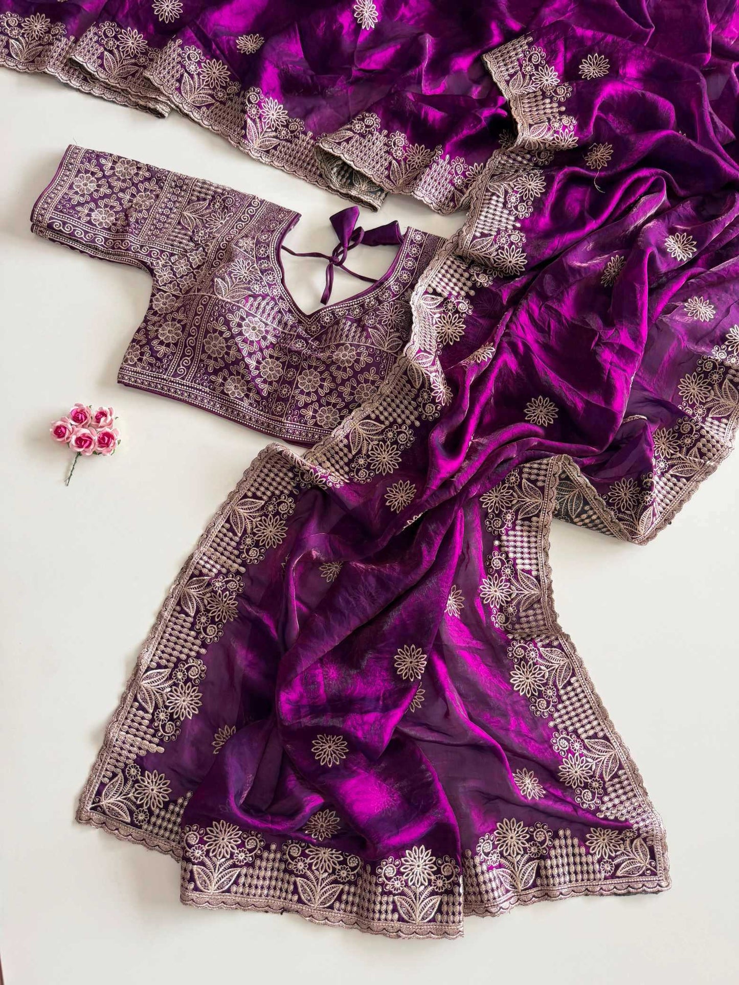 Satin Silk Designer Saree