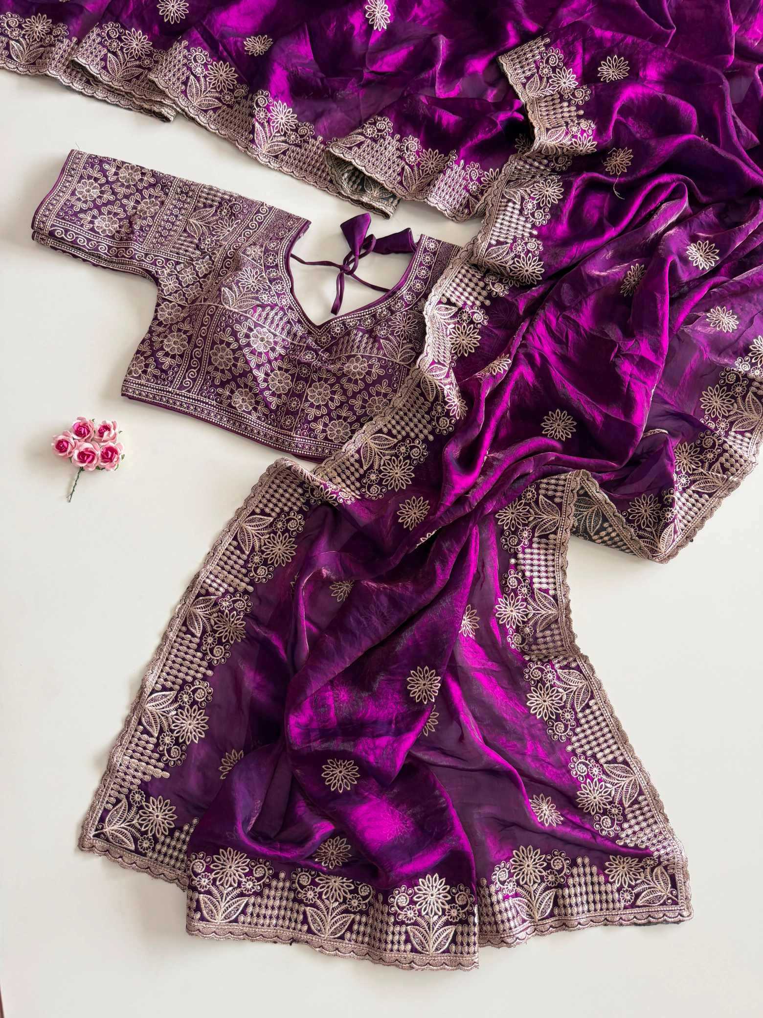 Satin Silk Designer Saree