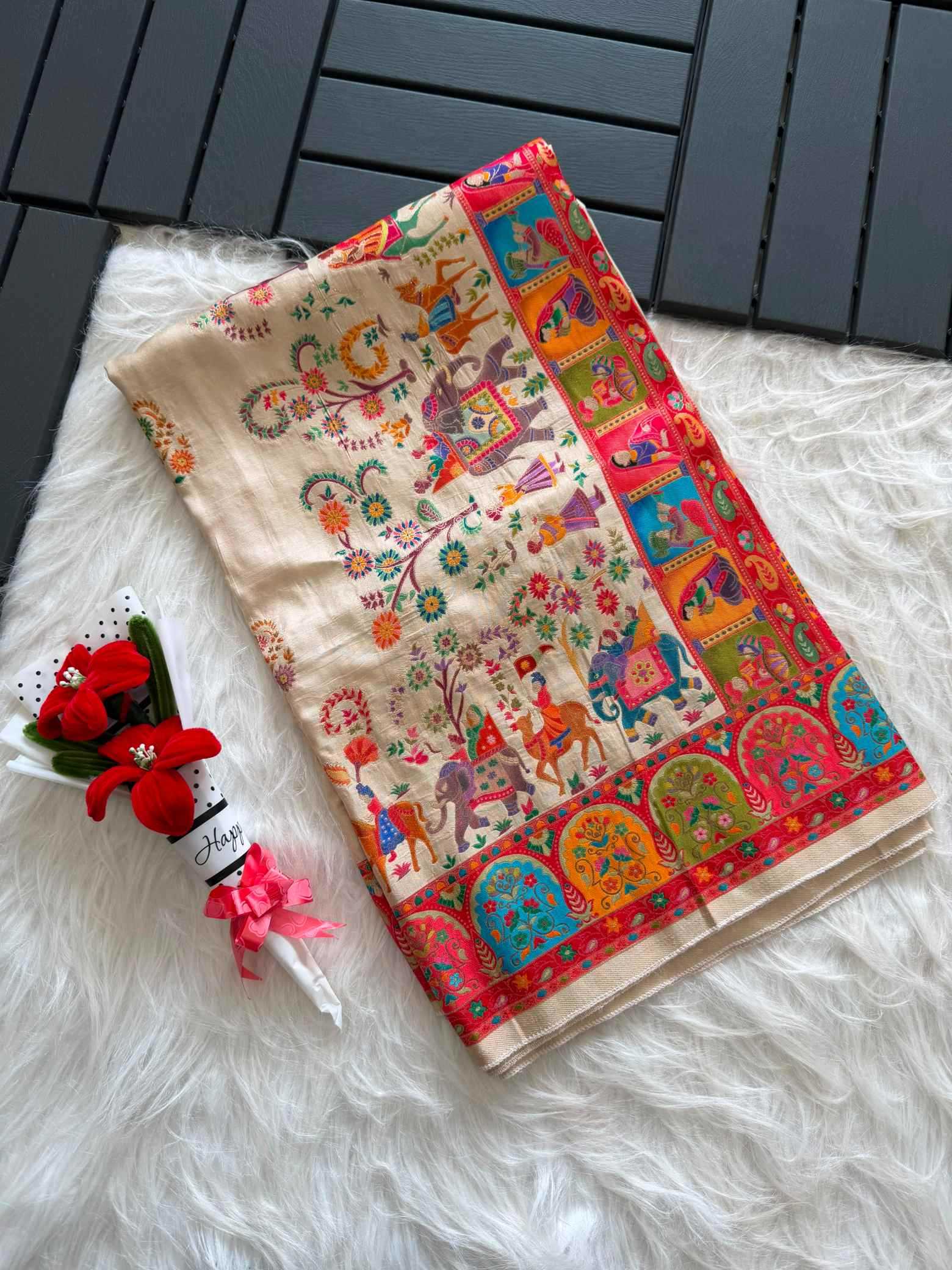 Russian Silk Printed Saree