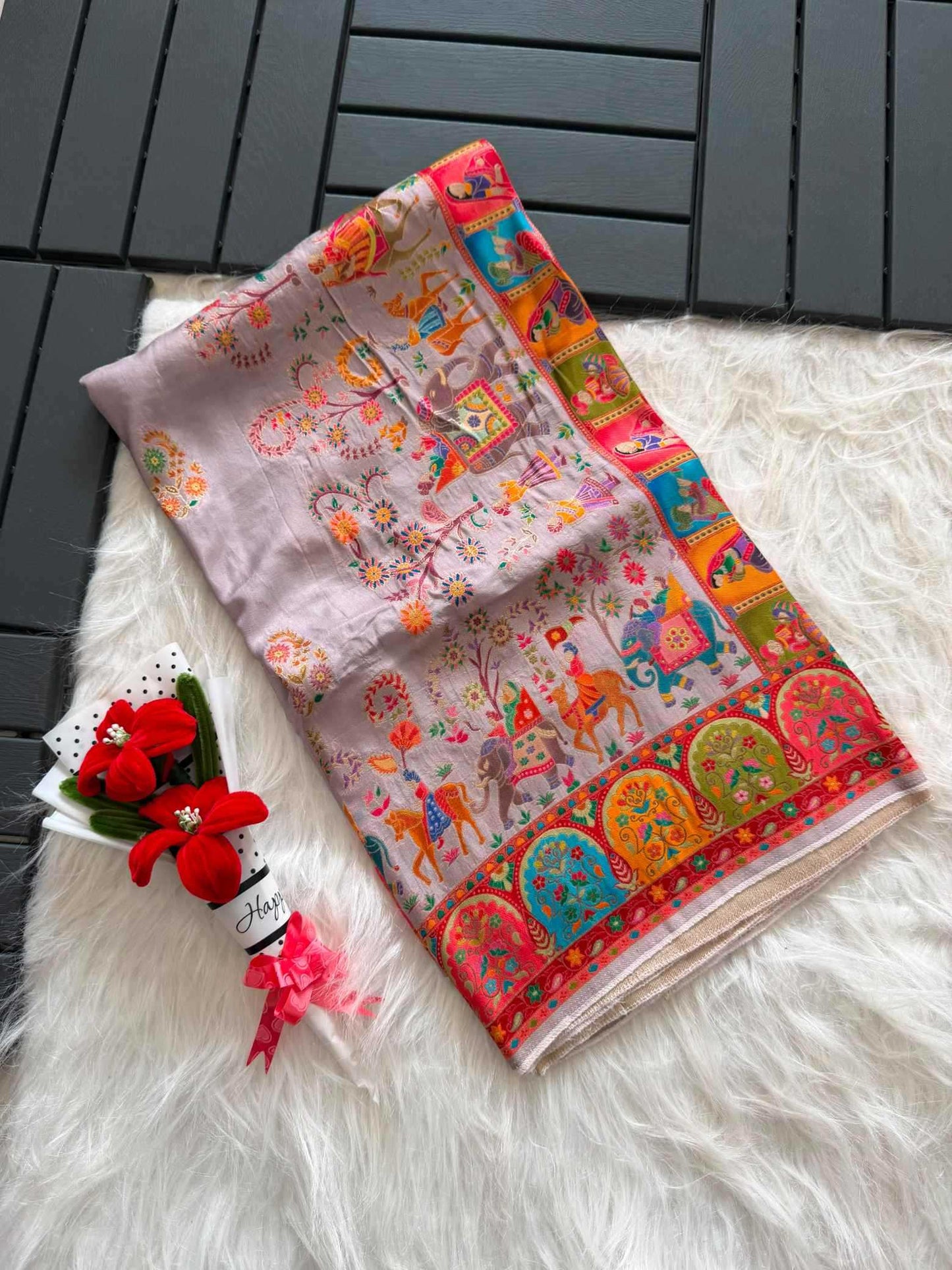 Russian Silk Printed Saree