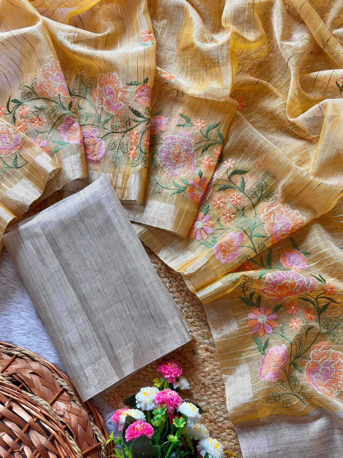 Kasturi Tussar Silk Soft Saree
