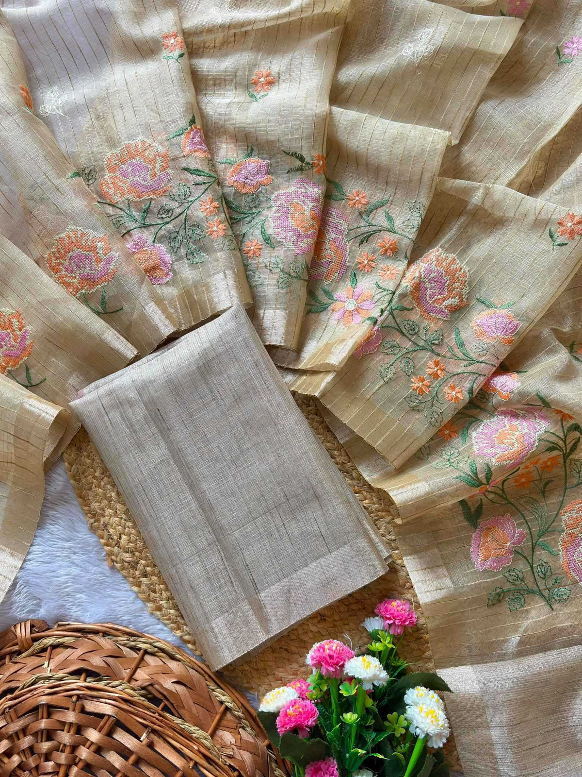 Kasturi Tussar Silk Soft Saree