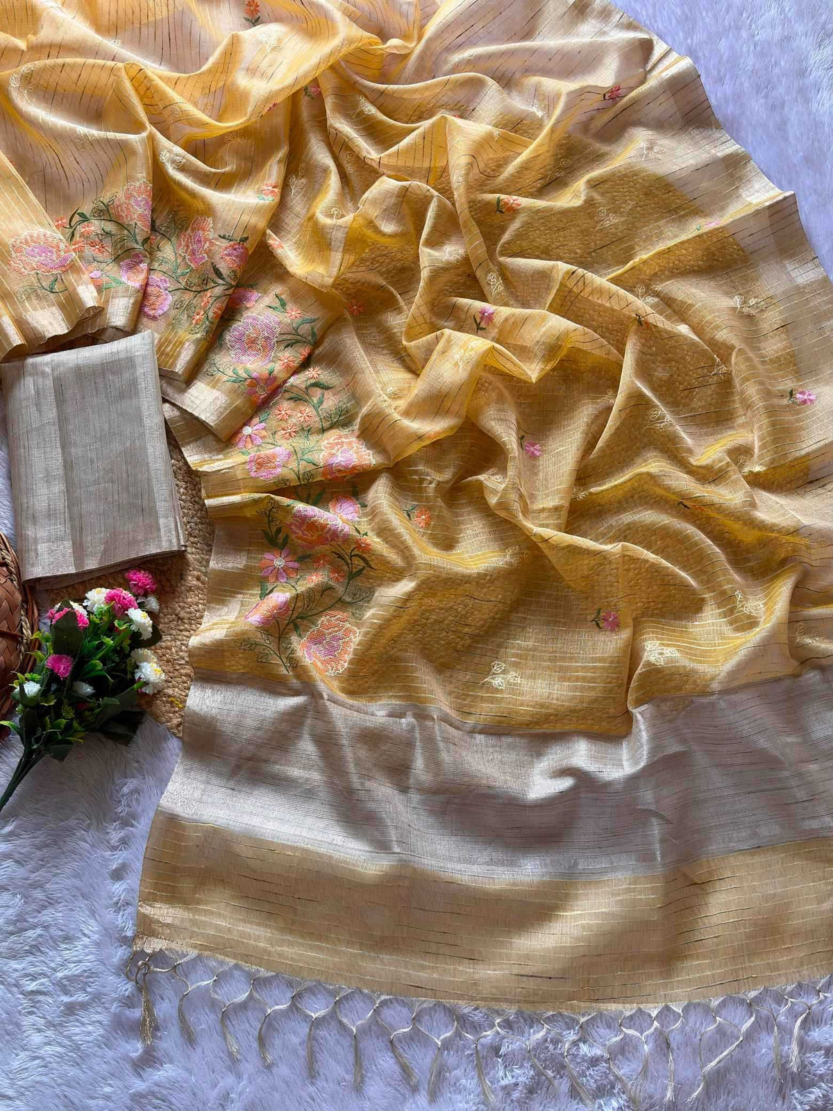 Kasturi Tussar Silk Soft Saree