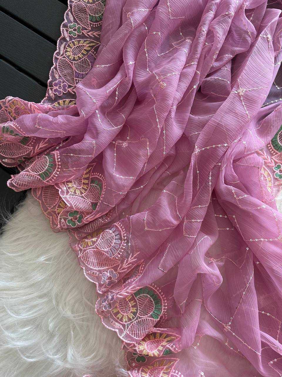 Chiffon Sequin Saree