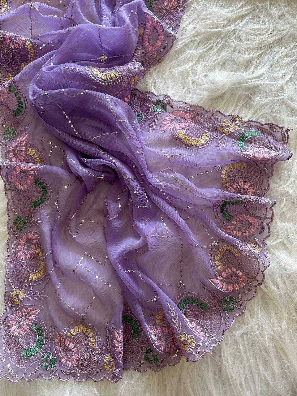 Chiffon Sequin Saree