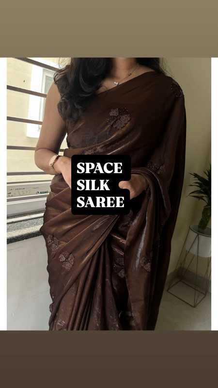 Space Silk Designer Saree in Red