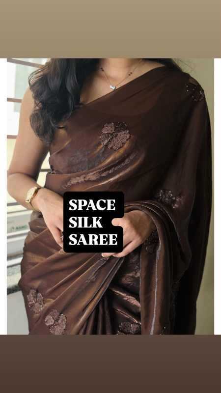 Space Silk Designer Saree in Red