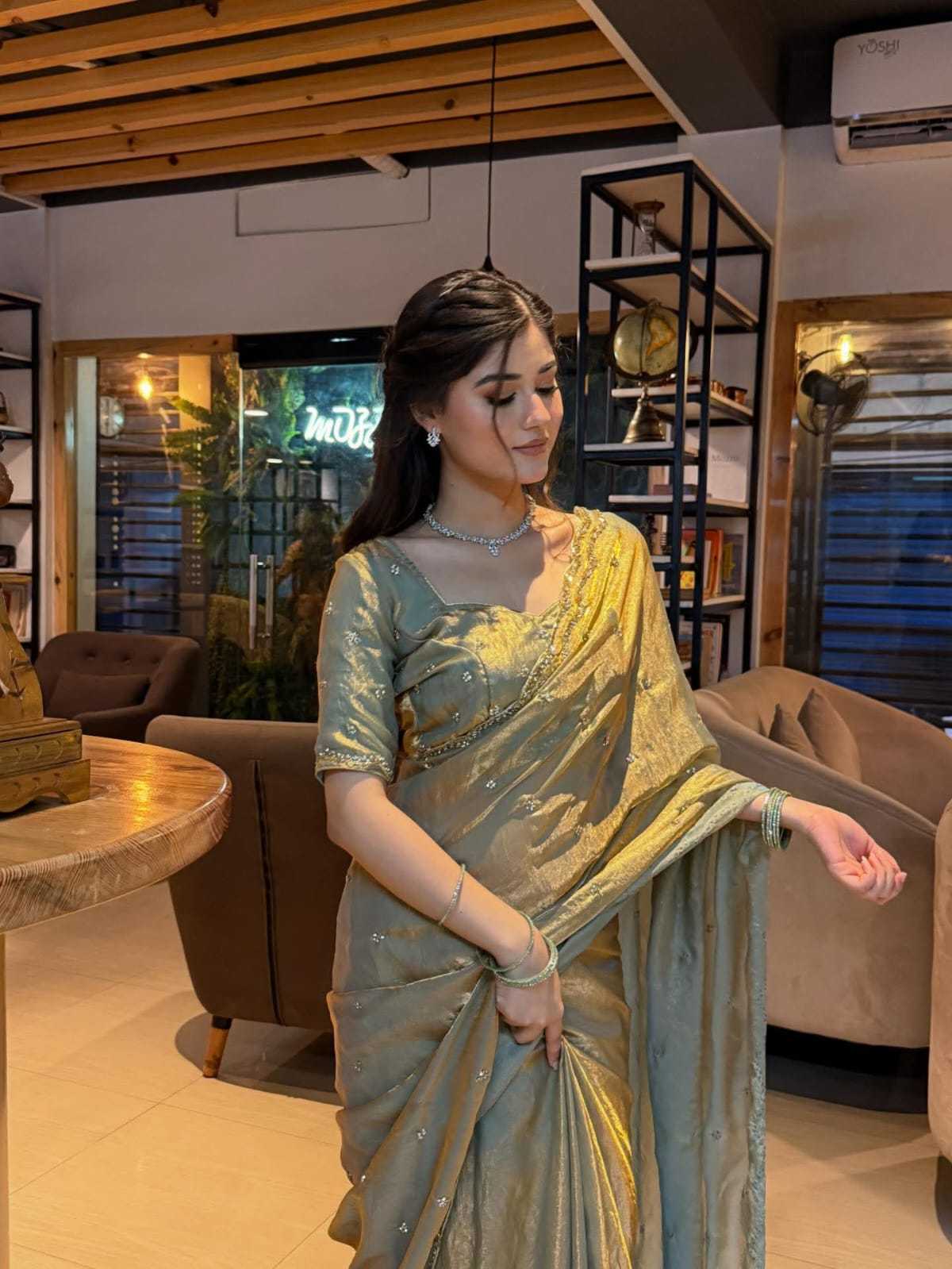 Satin Silk Party Wear Saree