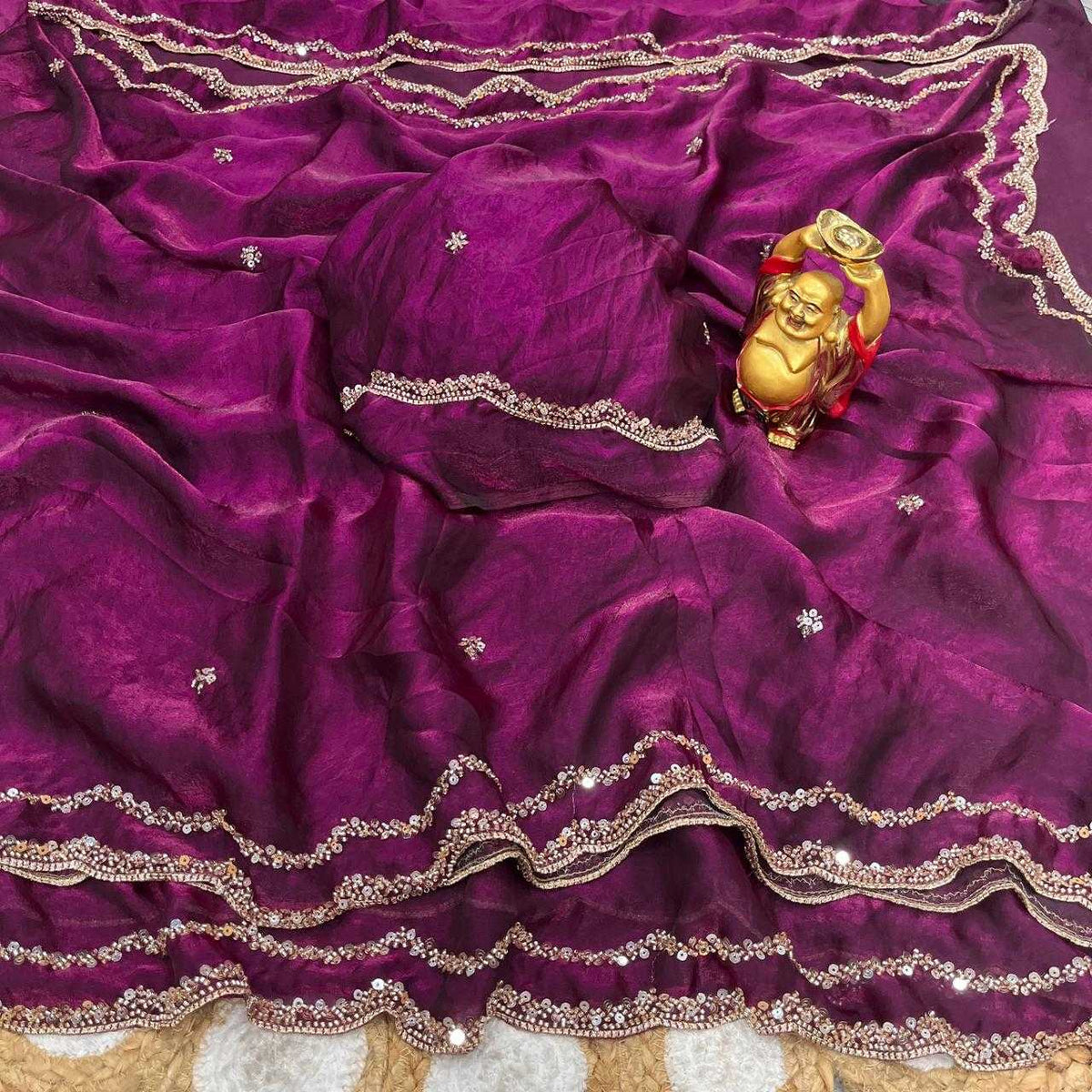 Satin Silk Party Wear Saree