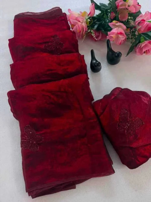 Butterfly Satin Designer Saree