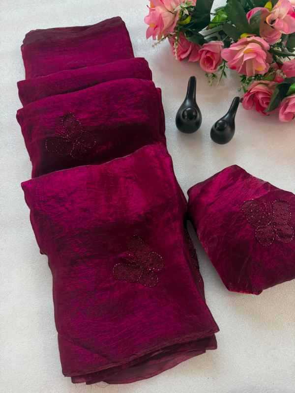 Butterfly Satin Designer Saree