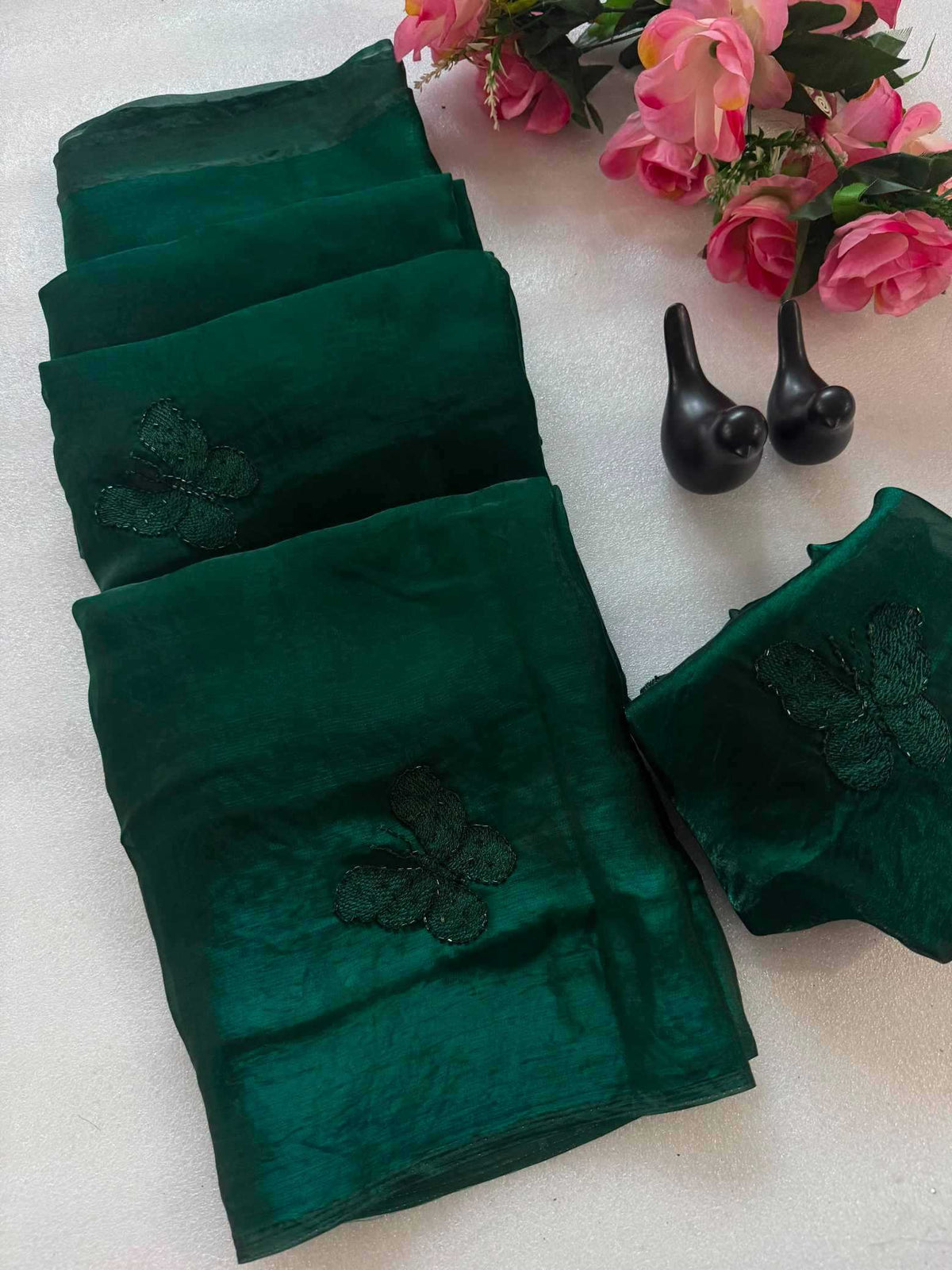 Butterfly Satin Designer Saree