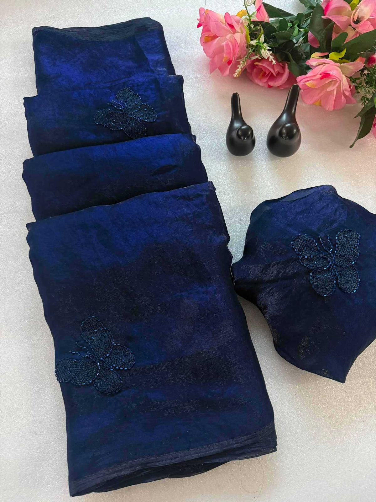 Butterfly Satin Designer Saree