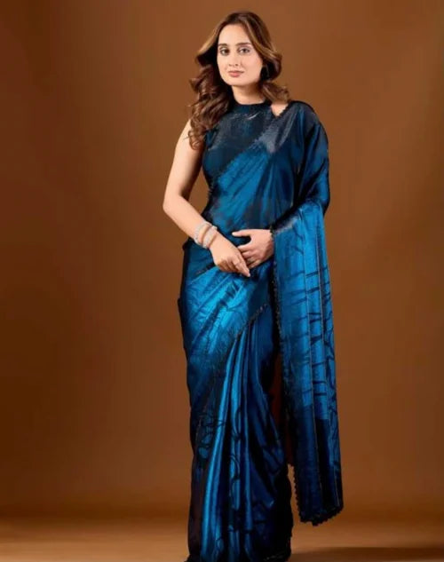 Cocktail Space Silk Party Wear Saree