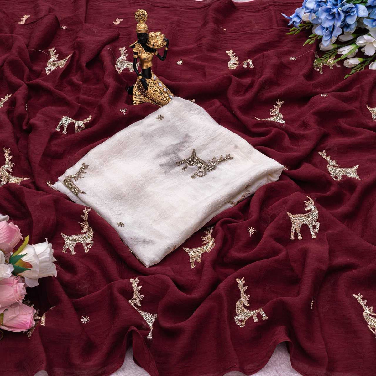 Duct Rangoli Silk Designer Saree