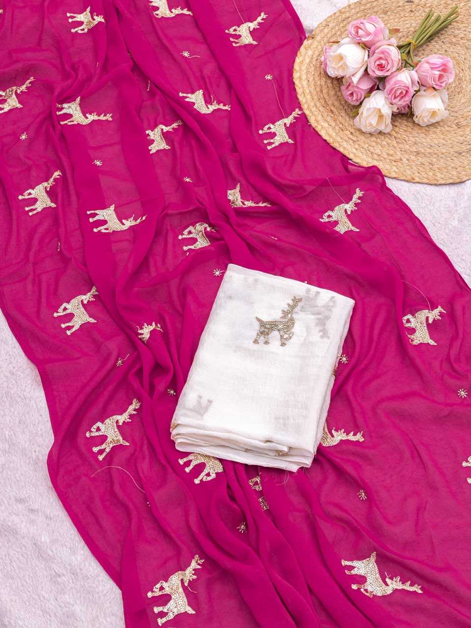 Duct Rangoli Silk Designer Saree