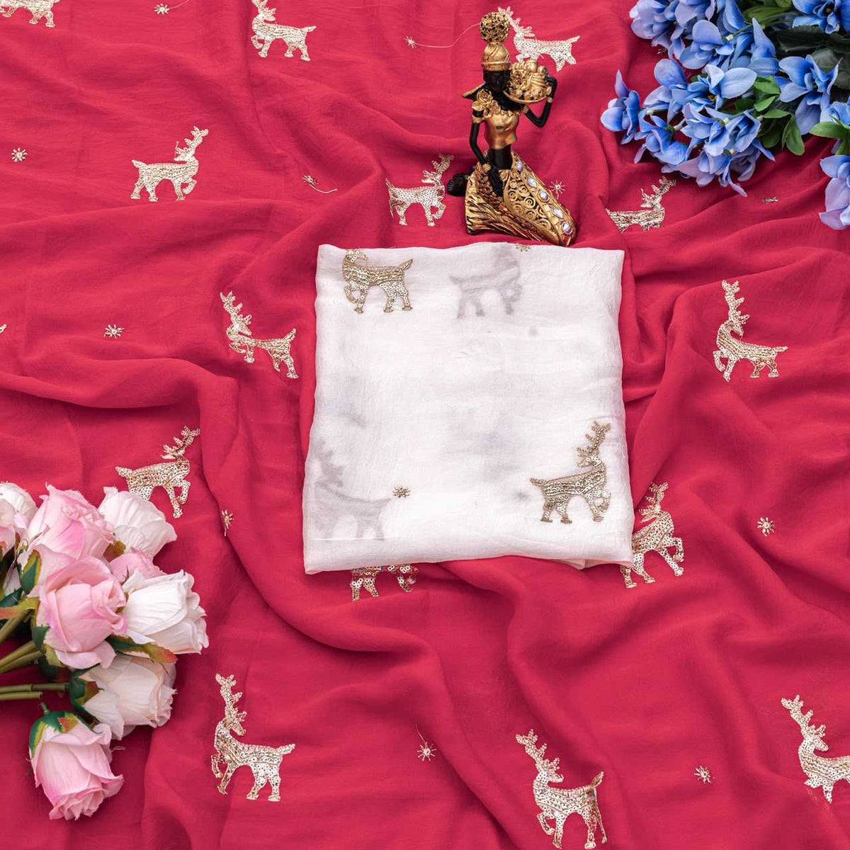 Duct Rangoli Silk Designer Saree