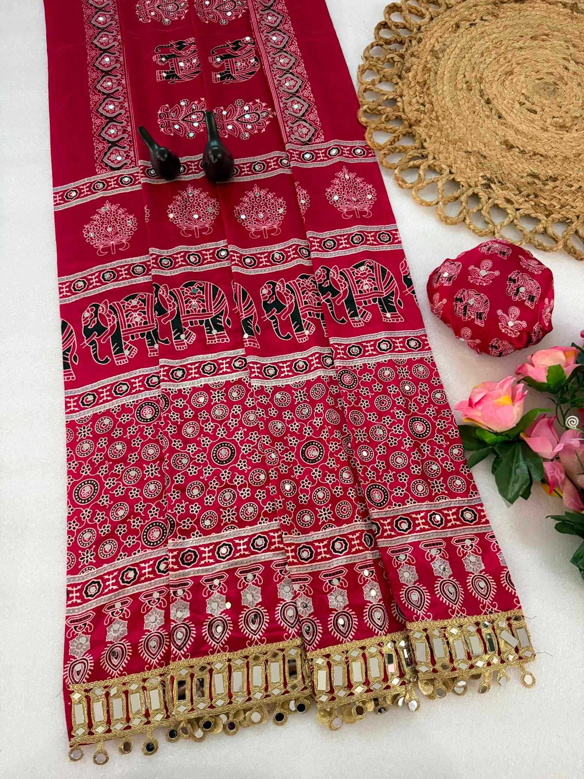 Satin Silk Printed Saree