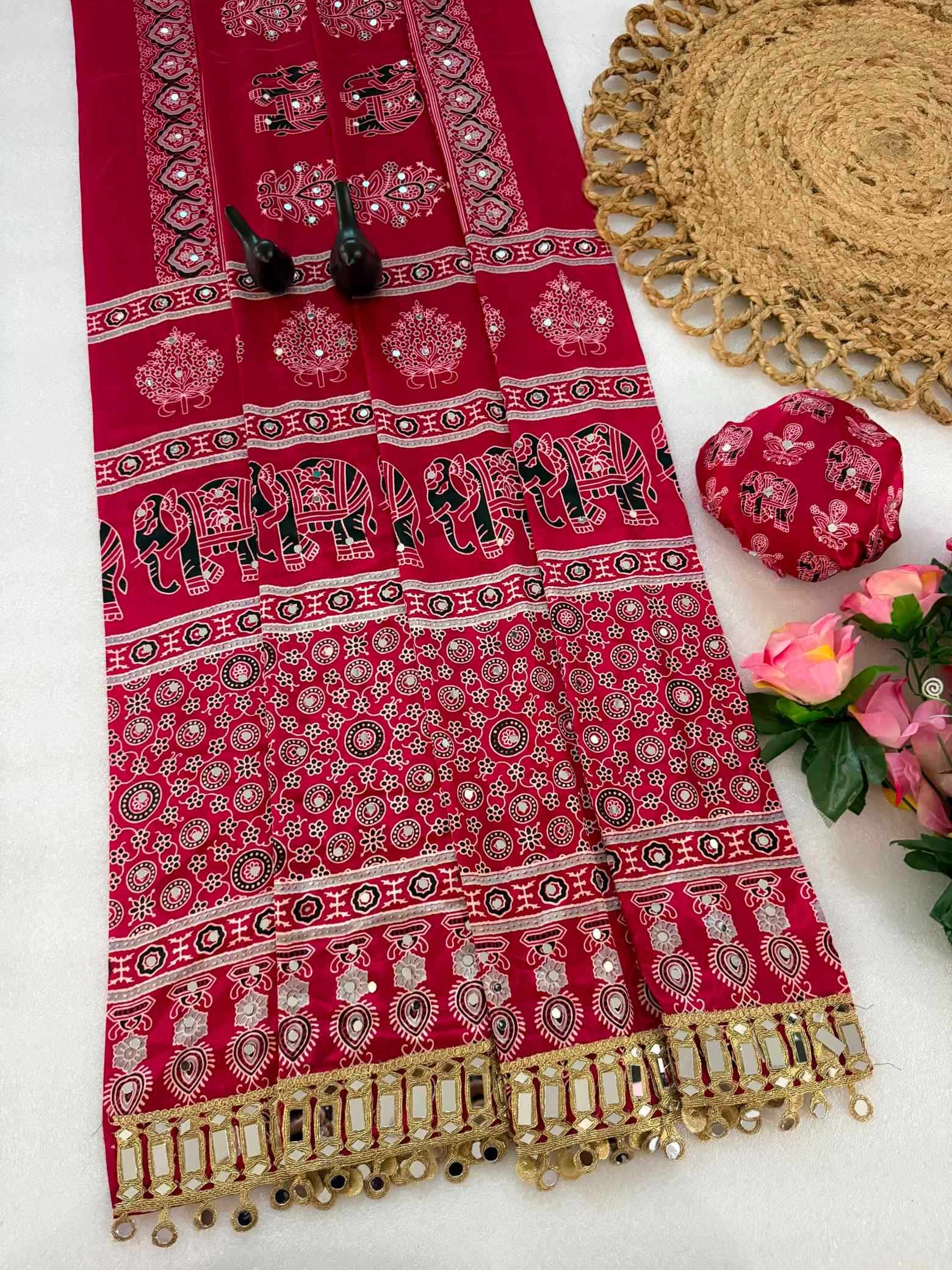 Satin Silk Printed Saree