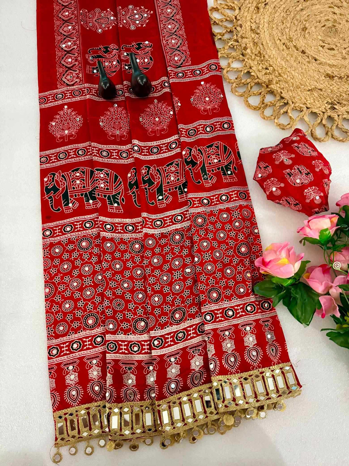 Satin Silk Printed Saree