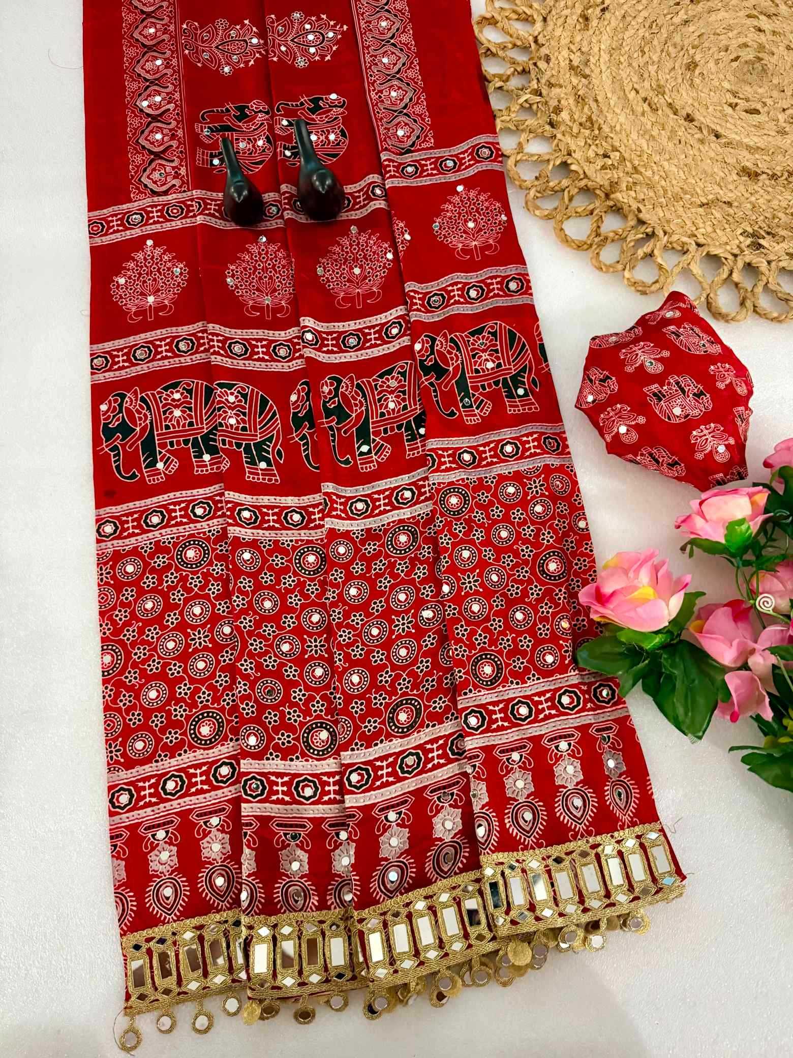 Satin Silk Printed Saree