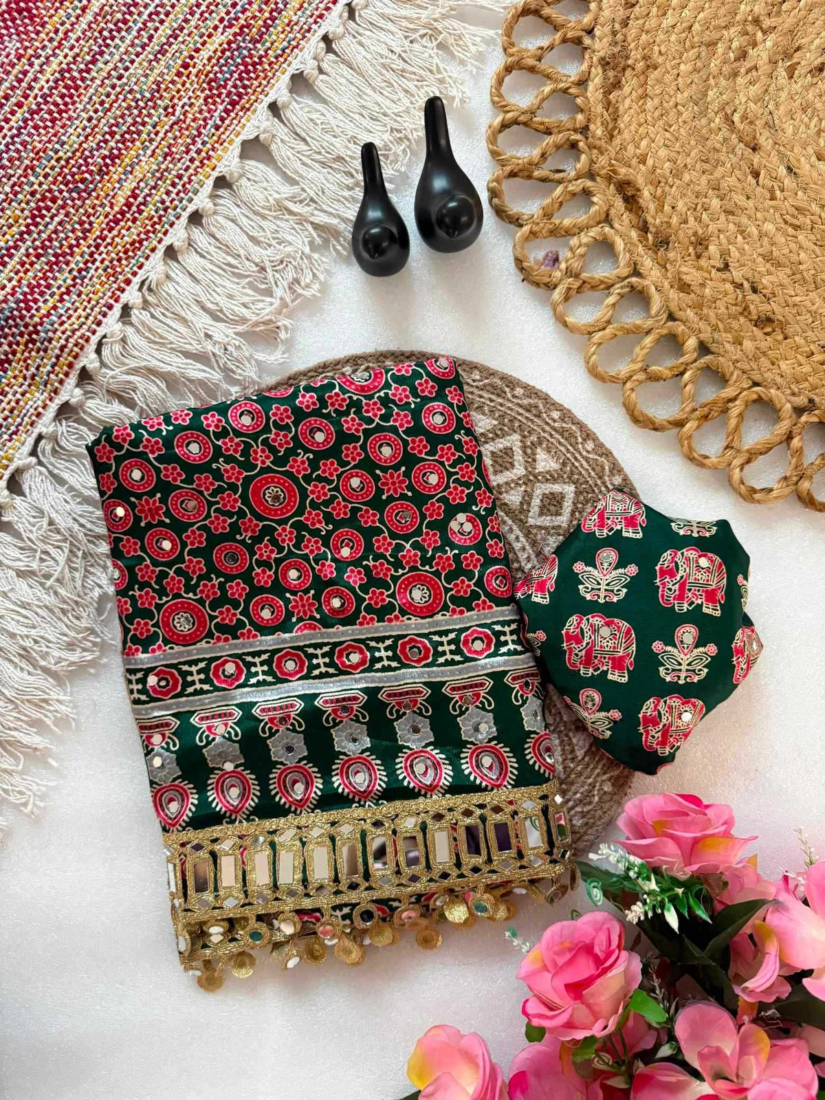 Satin Silk Printed Saree
