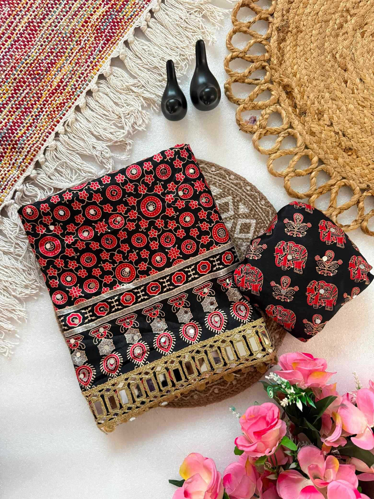 Satin Silk Printed Saree