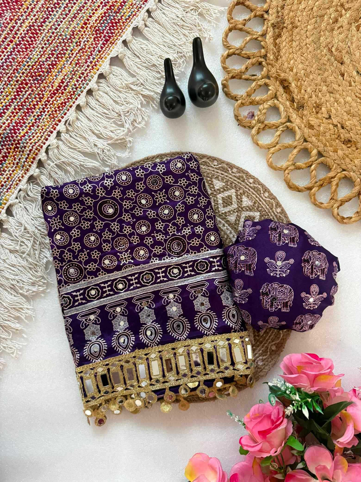 Satin Silk Printed Saree