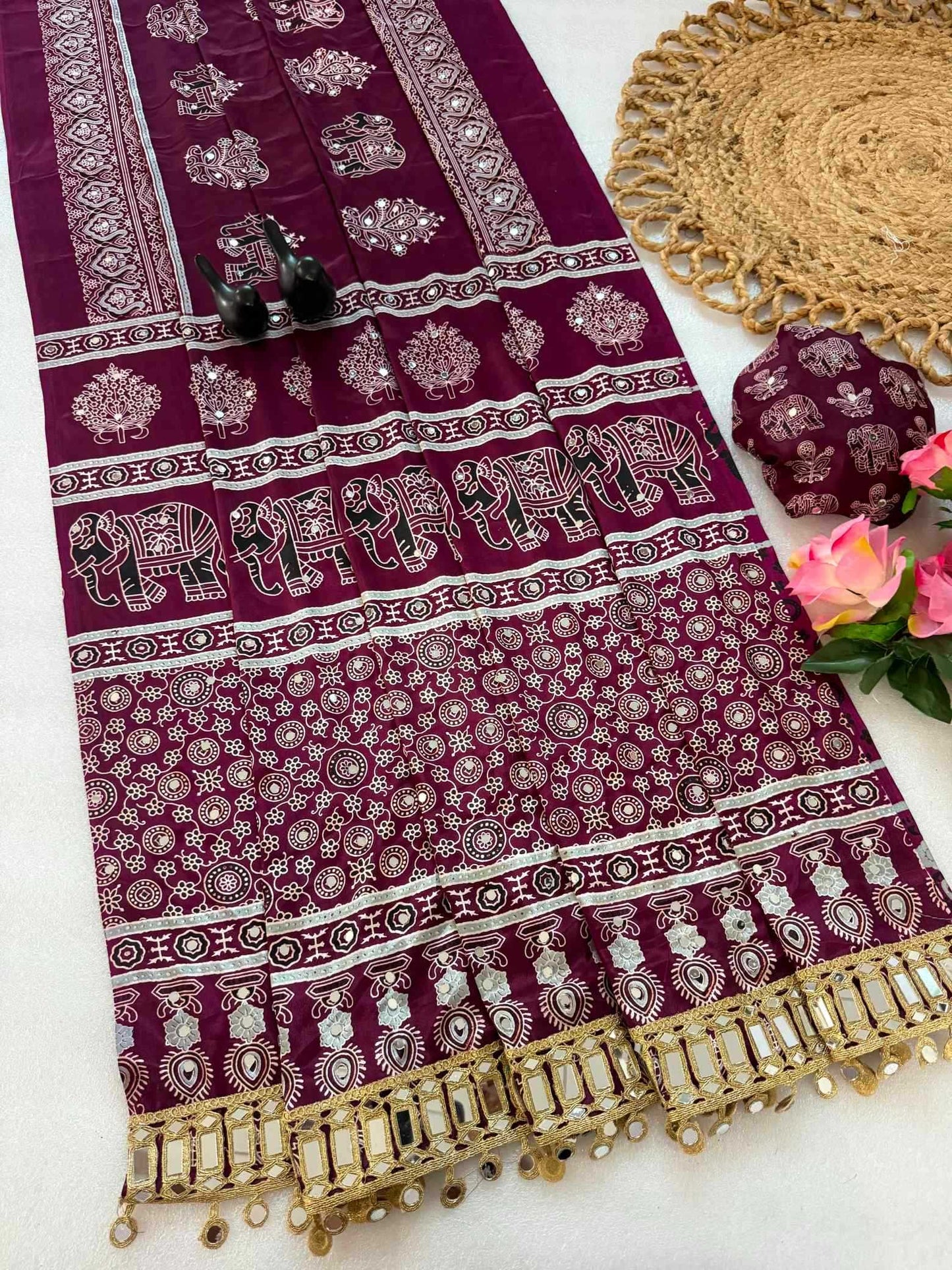 Satin Silk Printed Saree