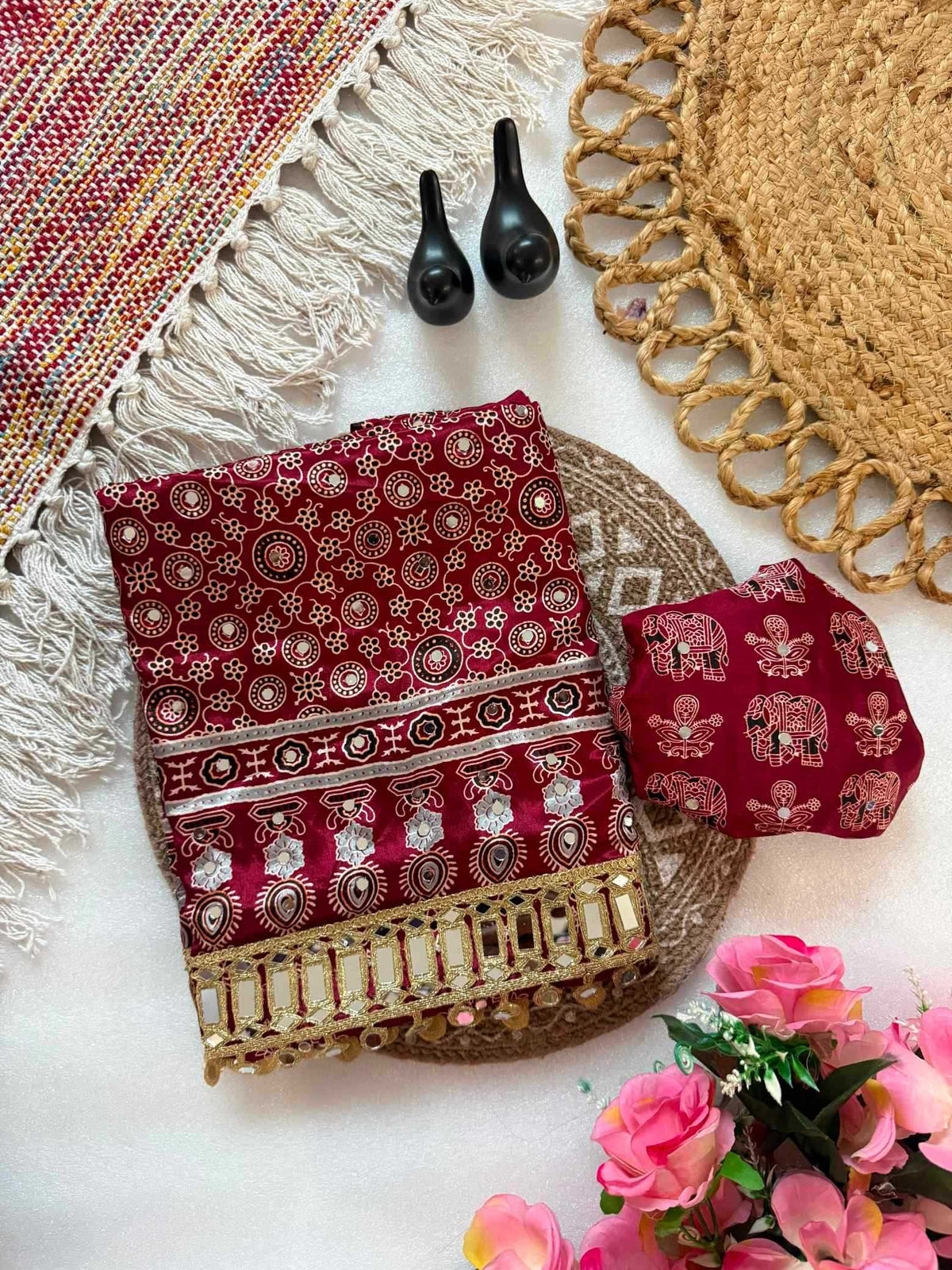 Satin Silk Printed Saree