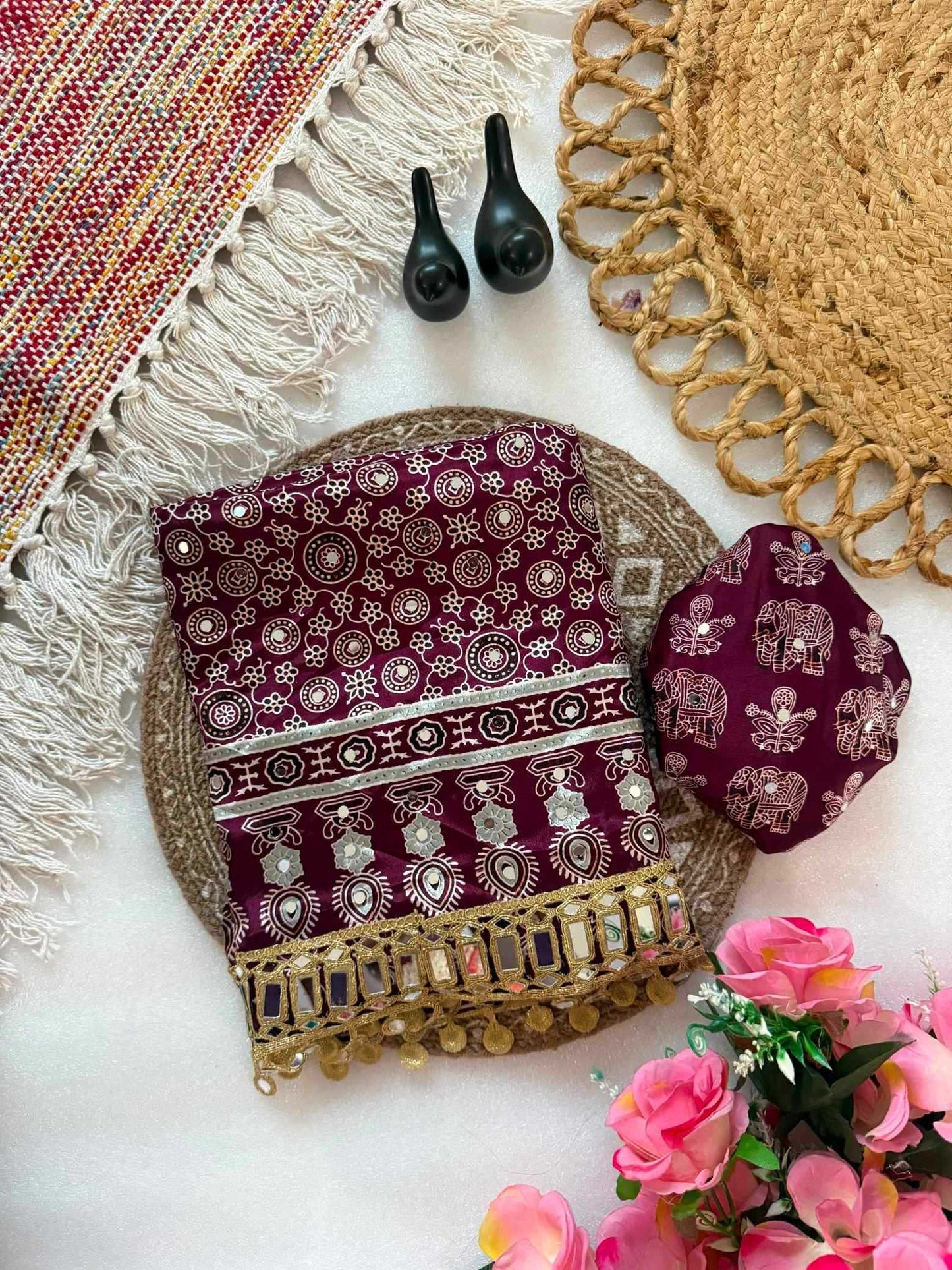 Satin Silk Printed Saree